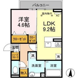 Ｄ－ＲＯＯＭ紅雲町Ａの物件間取画像